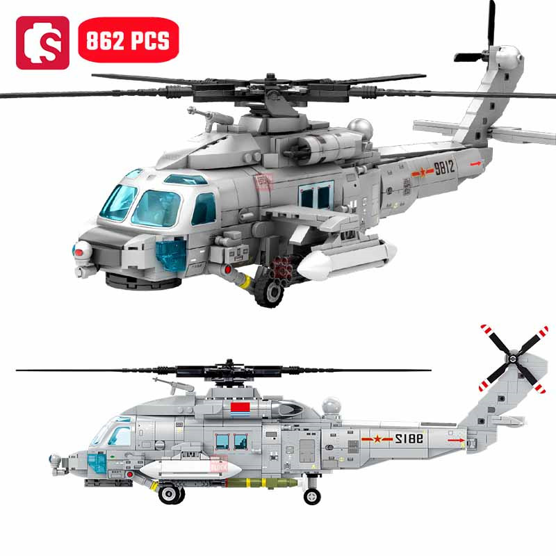 Hand Plane Block - SEMBO 862pcs Navy Type Z-20 Helicopter