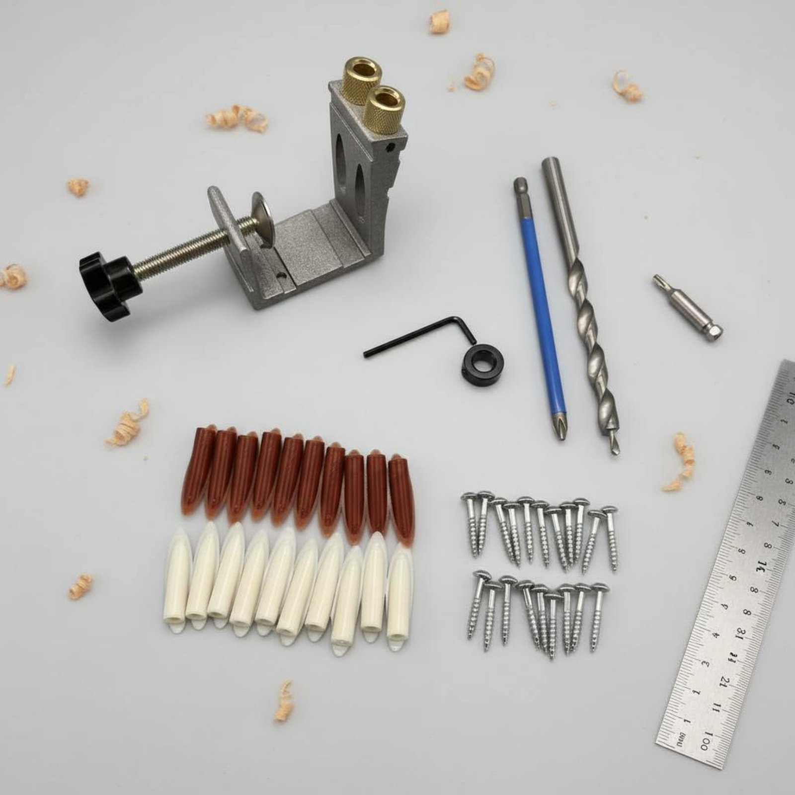Pocket Hole Jig - 47 Pieces Angled Hole Drilling Jig