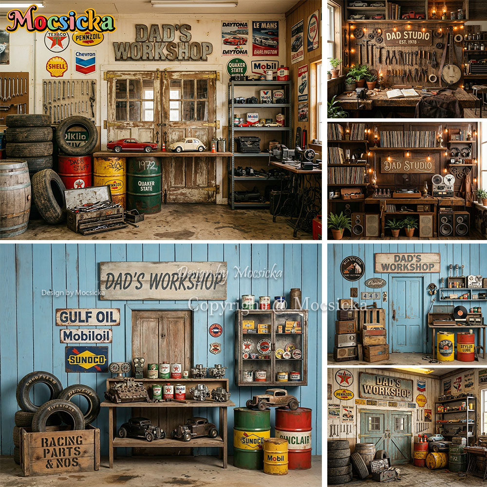 Workshop Tools Background - Mocsicka Dad's Workshop Photography Backdrop Vintage