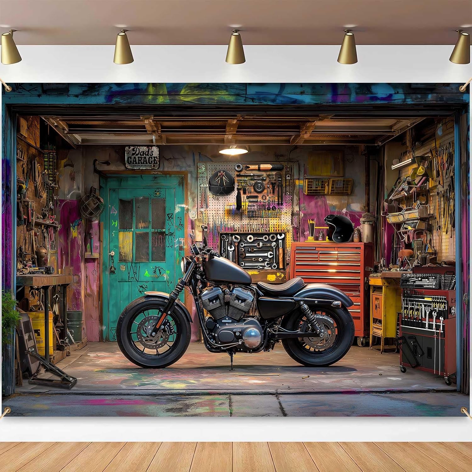 Motorcycle Garage Photography  - Workshop Tools Background ulasan dan harga