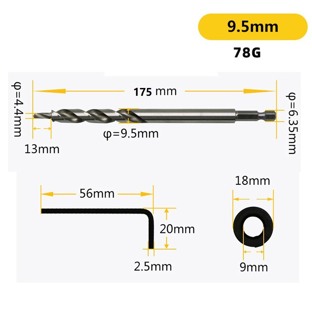 Hex Step Drill Bit 14 9 5mm Di - Pocket Hole Jig ulasan dan harga