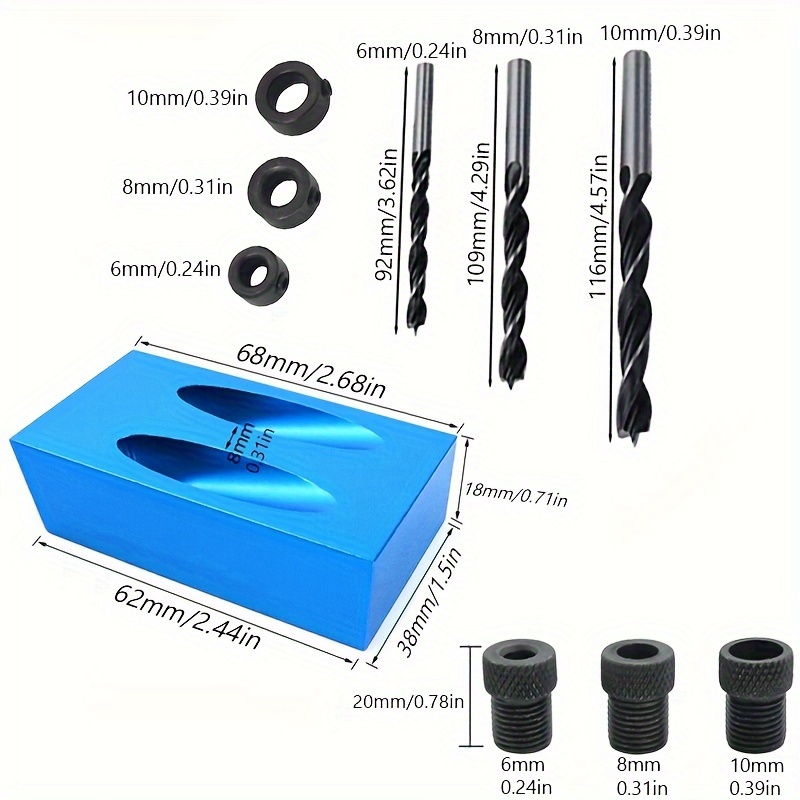 7/14pcs 15 Degress Oblique Hol - Pocket Hole Jig ulasan dan harga