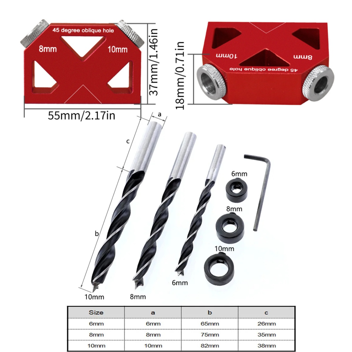 45° Aluminum Pocket Hole Jig K - Pocket Hole Jig ulasan dan harga