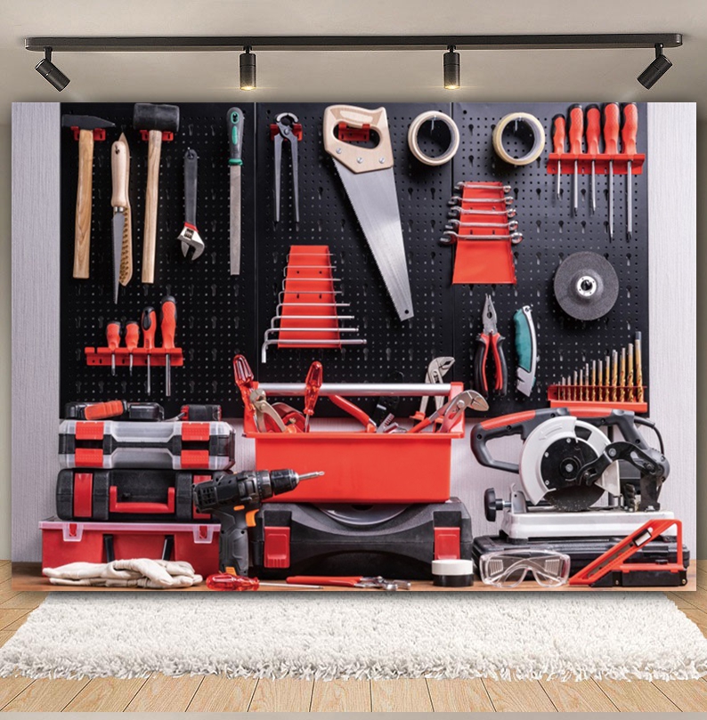 Vintage Garage Backdrops Car R - Workshop Tools Background ulasan dan harga